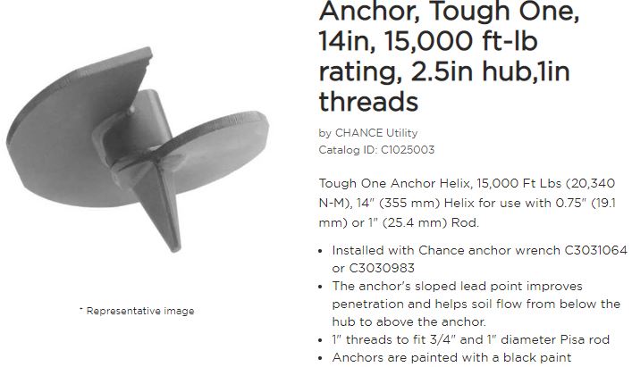 Anchor 14in Helix 15k 2.5